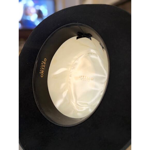 Optimo Chicago Premium Beaver Felt Fedora – Size 7½ (60 cm) – Black – Wide Brim - Picture 8 of 11